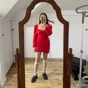 Lovers+friends leopard red dress